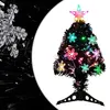 Image de vidaXL Kerstboom met LED-sneeuwvlokken 64 cm glasvezel zwart328460