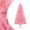 Image de vidaXL Sapin de Noël Artificiel avec Support Arbre de Noël Décoration de Noël Jardin Patio Arrière-cour Extérieur Salon Rose 120 cm PVC