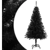Image de vidaXL Sapin de Noël Artificiel avec Support Arbre de Noël Décoration de Noël Jardin Patio Arrière-cour Extérieur Salon Noir 120 cm PVC