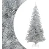 Image de vidaXL Sapin de Noël Artificiel avec Support Arbre de Noël Décoration de Noël Jardin Patio Arrière-cour Extérieur Salon Argenté 240 cm PET