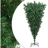 Image de vidaXL Sapin de Noël Artificiel Renversé avec Support Arbre de Noël Décoration de Noël Jardin Patio Arrière-cour Extérieur Vert 210 cm