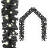 Image de vidaXL Guirlande de Noël avec Lumières LED Guirlande Artificielle Décoration de Guirlande Ornement Jardin Arrière-cour Extérieur 20 m Noir