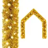 Image de vidaXL Guirlande de Noël avec Lumières LED Guirlande Artificielle Décoration de Guirlande Ornement Jardin Arrière-cour Extérieur 5 m Doré