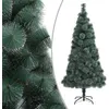 Image de vidaXL Sapin de Noël Artificiel avec Support Arbre de Noël Décoration de Noël Jardin Patio Arrière-cour Extérieur Salon Vert 210 cm PET