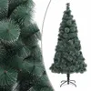 Image de vidaXL Sapin de Noël Artificiel avec Support Arbre de Noël Décoration de Noël Jardin Patio Arrière-cour Extérieur Salon Vert 240 cm PET