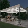 Image de Tonnelle avec double toit et lumières LED 3x4 m Blanc