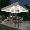 Image de vidaXL Tuinpaviljoen met LED-lichtslinger 3x3 m wit3070305
