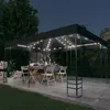 Image de vidaXL Prieel met LED-lichtslinger 3x4 m antracietkleurig3070308