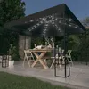 Image de vidaXL Prieel met LED-lichtslinger 3x3 m antracietkleurig3070322