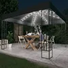 Image de vidaXL Prieel met LED-lichtslinger 3x3 m stof antracietkleurig3070327
