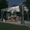 Image de Tonnelle avec rideau et lumières LED 4x3 m Anthracite Aluminium
