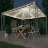 Image de vidaXL Prieel met LED-lichtslinger 300x300 cm cràmekleurig3070338