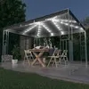 Image de vidaXL Prieel met LED-lichtslinger 400x300 cm antracietkleurig3070341
