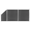 Image de vidaXL Schuttingpanelenset 446x(105-186) cm HKC zwart 3070438
