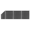 Image de vidaXL Schuttingpanelenset 619x(105-186) cm HKC zwart 3070439