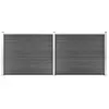 Image de vidaXL Schuttingpanelenset 353x146 cm HKC zwart 3070459
