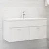 Image de vidaXL Armoire d'évier avec lavabo intégré Blanc Aggloméré