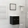 Image de Ensemble de meubles de salle de bain Noir Aggloméré