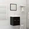 Image de vidaXL Badkamermeubelset spaanplaat zwart3071307