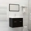Image de Ensemble de meubles de salle de bain Noir Aggloméré