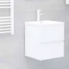 Image de Armoire d évier avec lavabo intégré Blanc Aggloméré