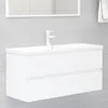 Image de Armoire d évier avec lavabo intégré Blanc Aggloméré