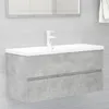 Image de Armoire d évier avec lavabo intégré Gris béton Aggloméré