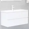 Image de Armoire d évier avec lavabo intégré blanc bois d ingénierie