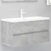 Image de Armoire d évier et lavabo intégré gris béton bois d ingénierie