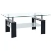 Image de Table basse Noir et transparent 95x55x40 cm Verre trempé