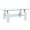 Image de Table basse Blanc et transparent 95x55x40 cm Verre trempé
