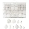 Image de vidaXL Ensemble de Boules de Noël 100 pcs Décoration d'Arbre de Noël Ornement de Vacances Décoration de Noël Jardin Patio Terrasse Extérieur Blanc
