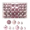 Image de vidaXL Ensemble de Boules de Noël 100 pcs Décoration d'Arbre de Noël Ornement de Vacances Décoration de Noël Jardin Patio Terrasse Extérieur Rose