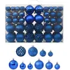Image de vidaXL Ensemble de Boules de Noël 100 pcs Décoration d'Arbre de Noël Ornement de Vacances Décoration de Noël Jardin Patio Terrasse Extérieur Bleu