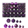 Image de vidaXL Ensemble de Boules de Noël 100 pcs Décoration d'Arbre de Noël Ornement de Vacances Décoration de Noël Jardin Patio Terrasse Extérieur Violet