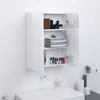 Image de vidaXL Badkamerkast met spiegel 60x15x75 cm MDF glanzend wit331525