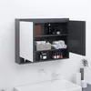 Image de Armoire à miroir de salle de bain 80x15x60 cm MDF Gris
