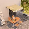 Image de vidaXL Luifel automatisch uittrekbaar 350x250 cm geel en wit3068888