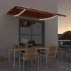 Image de vidaXL Luifel handmatig uittrekbaar met LED 400x300 cm oranje en bruin3068905