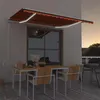Image de vidaXL Luifel automatisch met LED windsensor 450x300 cm oranje bruin3068935