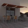 Image de vidaXL Luifel automatisch met LED windsensor 600x300 cm oranje bruin3068975