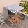 Image de vidaXL Luifel automatisch uittrekbaar 400x350 cm blauw en wit3068986