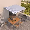 Image de vidaXL Luifel automatisch uittrekbaar 450x350 cm blauw en wit3069006