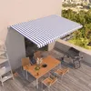 Image de vidaXL Luifel handmatig uittrekbaar 500x350 cm blauw en wit3069016