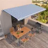 Image de vidaXL Luifel handmatig uittrekbaar 600x350 cm blauw en wit3069036