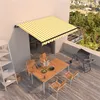Image de vidaXL Luifel handmatig uittrekbaar 350x250 cm geel en wit3069078