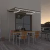 Image de vidaXL Luifel handmatig uittrekbaar met LED 350x250 cm cràmekleurig3069082