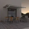 Image de vidaXL Luifel handmatig uittrekbaar met LED 500x300 cm cràmekleurig3069142