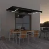 Image de vidaXL Luifel handmatig uittrekbaar met LED 400x350 cm antracietkleur3069184