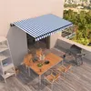 Image de vidaXL Luifel automatisch uittrekbaar 400x350 cm blauw en wit3069186